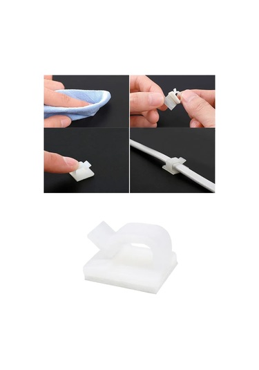 Fobz 5 8 Mm Kendinden Yapışkanlı Beyaz 20 Adet Kablo Tutucu 308123794