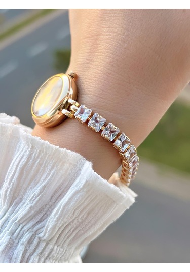 Coliseum Çelik Ve Taşlı Kordon Vintage Seri Küçük Kasa Özel Tasarım Kadın Kol Saati Sp.8933.m1 Sarı