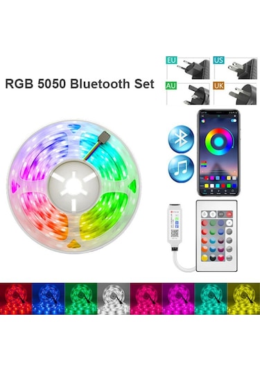 30m Led Şerit Işık Rgb 5050 Su Geçirmez App Led Esnek Şerit Bant Bt Waterproof&30m