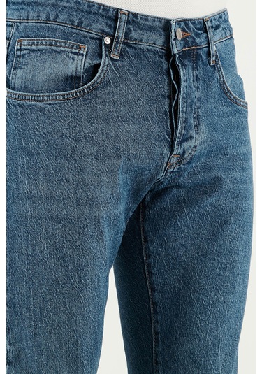 Buratti Streç Pamuklu Slim Fit Normal Bel Dar Paça Jeans Erkek Kot Pantolon 1115S60Napoli Mavi