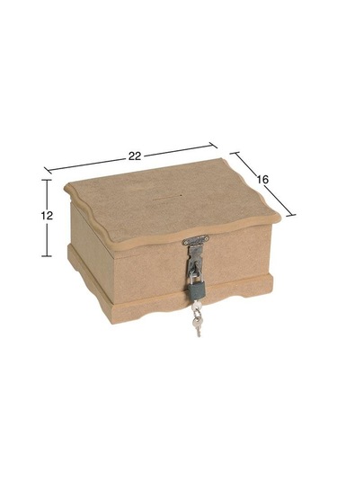 Kilitli Ahşap Kumbara Kutu Ku290