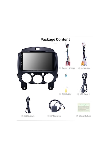 Mazda 2 2010+ Multimedya Navigasyon Usb Kamera Carplayer 6 Ram