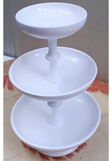 Hobi Adn Dekoratif Kuruyemiş Meyve Sunumluk Ahşap Mdf Beyaz Lake Boya El Yapım