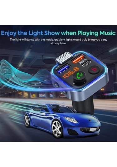 Moly Xiaoguang Araba Bluetooth5.0 Fm Verici Pd20W Tip-C Qc 18W, Hızlı Arj, Renkli, Abd Için En Iyi, Kullanıcı Yorumları