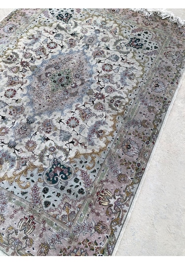 El Dokuma İpek Yün İran Tebriz Halı 210x150cm 002