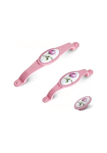 Eymenyapimarket Tomurcuk Porselen Mobilya Dolap Kulp Pembe Gül Pembe