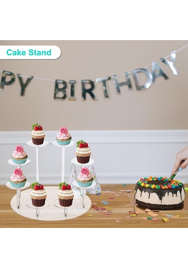 Cbtx Yx034 Akrilik Cupcake Raf Karikatür Kek Standı Şeffaf
