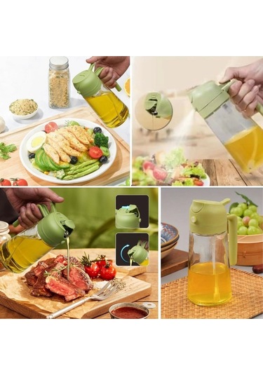 2si 1arada Yağ Dökücü Ve Spreyli Yağdanlık Cam Yağ Püskürtücü