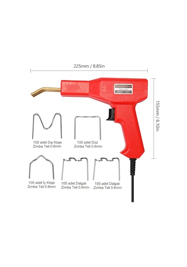 Plastik Zımba Teli Kaynak Makinası 100w/220v+500 Adet Tel