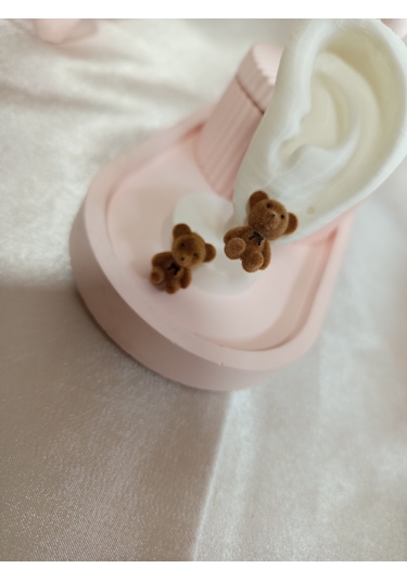 Koyu Kahverengi Peluş Ayıcık Küpe