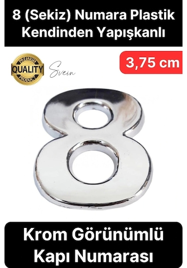 No 8 Kapı Numarası Kendinden Yapışkanlı Masa Dolap Plastik Ev Posta Kutusu Dış Mekan Daire 3,75 Cm