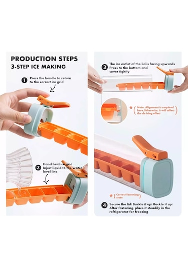 Hangfox Yeşil Tek Tıklamalı Buzluk - Evde Kullanıma 6 Hücreli, Yemek Grade Pc+pp, Sızdırmaz Kapağı İle Buz Üretim Kutusu Çok Renkli