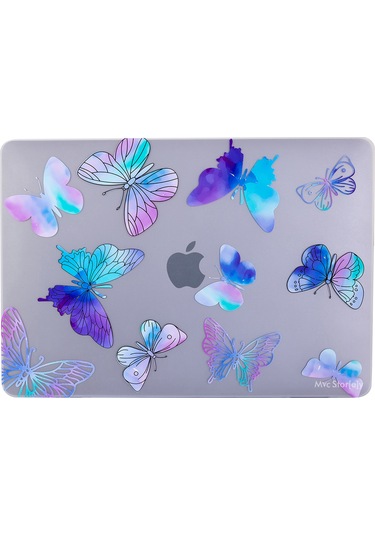 Macbook Uyumlu Air M1 Kılıf 13 İnç Kristal Flower07nl Touchıd'li M1 Air A2337 A2179 A1932 İle Uyumlu Mor