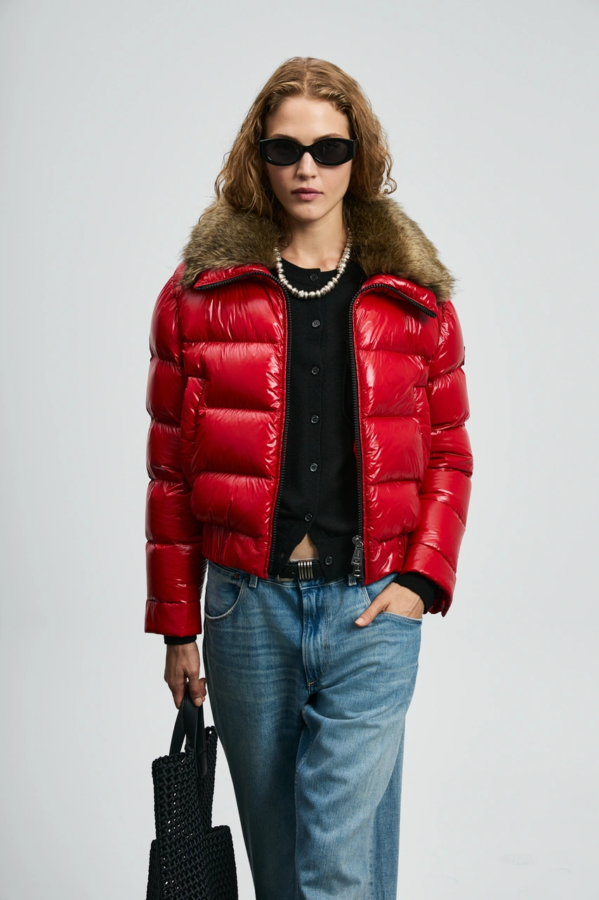 Lufian Daısy Kaz Tüyü Kadın Mont Koyu Kırmızı Koyu Kırmızı 122120041100710 Koyu Kırmızı