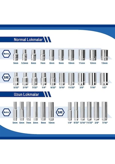 Workpro Wp202522 1/4 Metrik/inç 70 Parça Cr-v Profesyonel Lokma Takımı Fr Wp202522