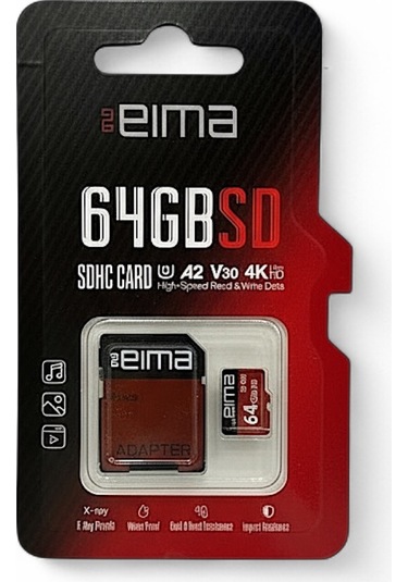 Microsd Kart 64gb, A2 V30 4k Uhd, Adaptörlü Hafıza Kartı Yüksek Hızlı