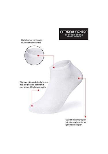 Giorgina Ferri 10'lu Kutu Bambu Premium Dikişsiz Bay - Sneaker Çorap