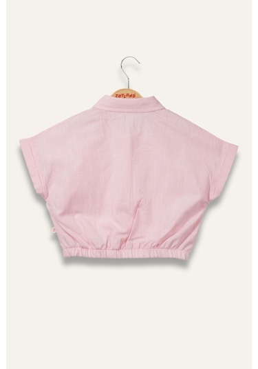 Kız Çocuk Beli Lastikli Gömlek - Pembe Pembe