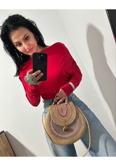 Hasır Çanta, Silindir Çanta, Tasarım Çanta,çok Renkli Hasır El Çantası Hasır