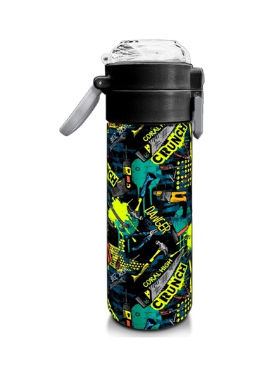 Coral High 500 Ml Erkek Çocuk Pipetli Termos/matara - Nefti Siyah Tamir Seti Desenli - Çift Kullanım Özelliği Çok Renkli