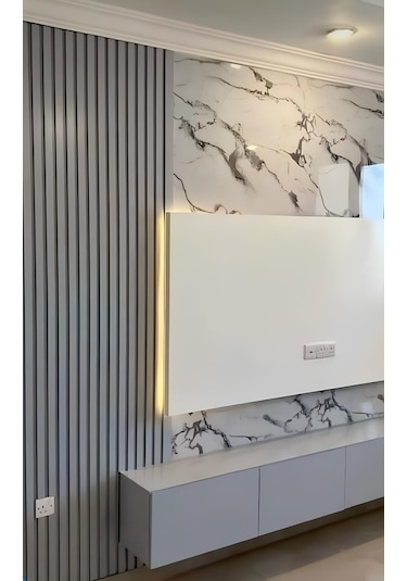 Özbir Mobilya Özbir Mobilya Gümüş Gri Akustik Duvar Paneli 100x1