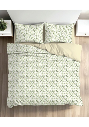 Fixbox Çift Kişilik Ranforce Nevresim Takımı Olea Bej Çok Renkli