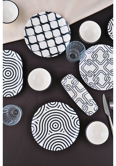 Tabak Evi Porselen Black Kahvaltı Ve İkram Takımı 6 Kişilik 14 Parça Tvl14kahprs1152 Çok Renkli