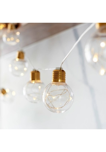 Sones 3m 10 Led G45 Bakır Tel Ampul Dizisi Tatil Dekorasyon Işığı Diğer