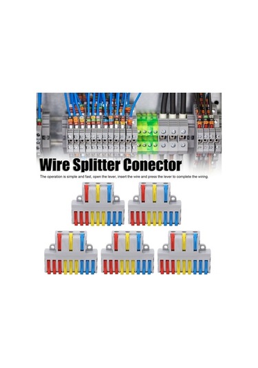 Besthome1 5 Adet Nylon Şalterli Hızlı Bağlantı Terminali, 9'dan 3'e Çeviri, 32a 250v, Alev Engelleme, Ev Ve Endüstriyel Kullanı