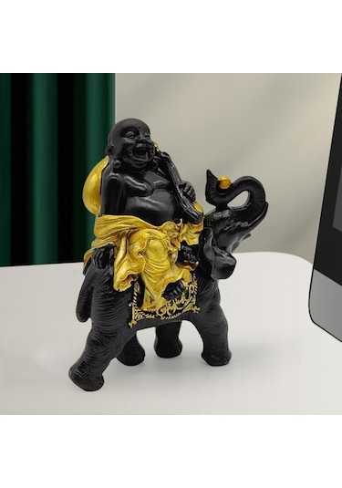 Opulentliving Reçine Buda Heykeli Süs Figür 13x9x21cm Ev Dekorasyonu Hediye 13cmx9cmx21cm