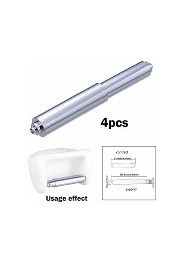 Suntek 4x Tuvalet Kağıdı Tutucu Yaylı Rulo Yardımcı Esnek Gümüş