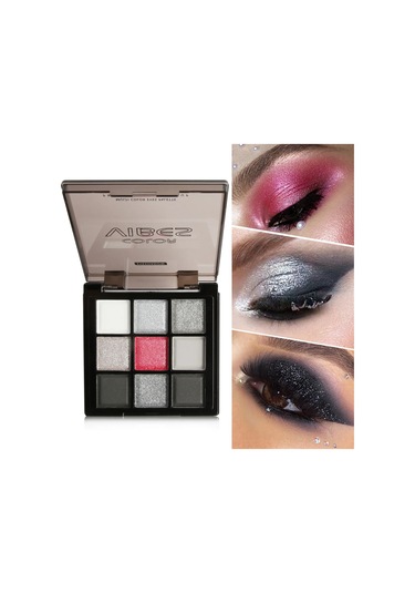 9 Renk Sedefli Glitter Mat Gümüş Gri Karbon Siyah Çimento Göz Farı Makyaj 312 C01