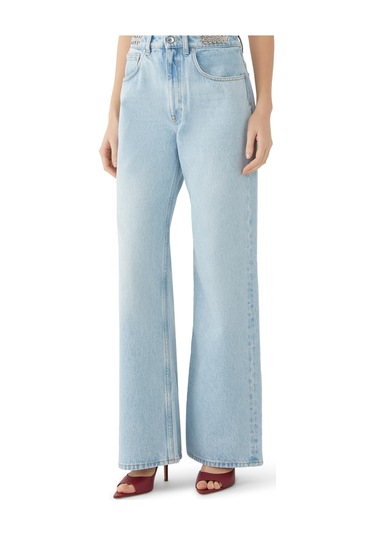 Rabanne Şık Baggy Denim Pantolon Light Blue