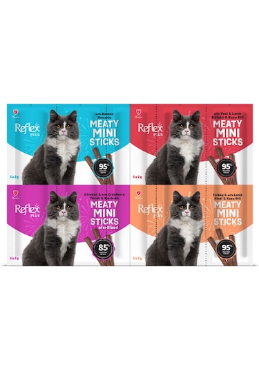 Reflex Plus Meaty Mini Sticks Kedi Ödül Maması 5'li 4 x 2 G