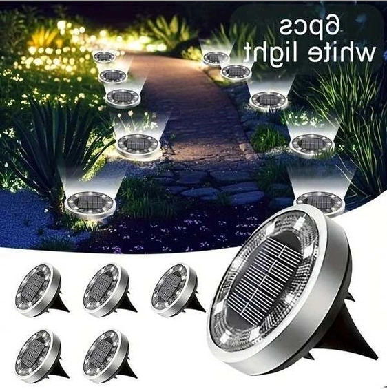 Trendooze 6 Adet Mini Solar Bahçe Aydınlatma Yer Lambası 8 Led Beyaz Işık, Bahçenizi Güzelleştirin Beyaz Işık