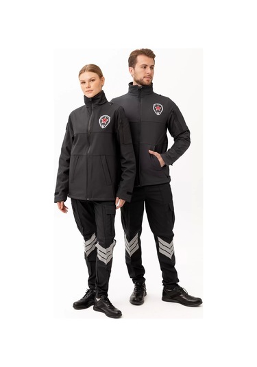 Kışlık İş Güvenliği Softshell Mont Kıyafetleri Rüzgar Geçirmez Nefes Alabilen Montu Füme