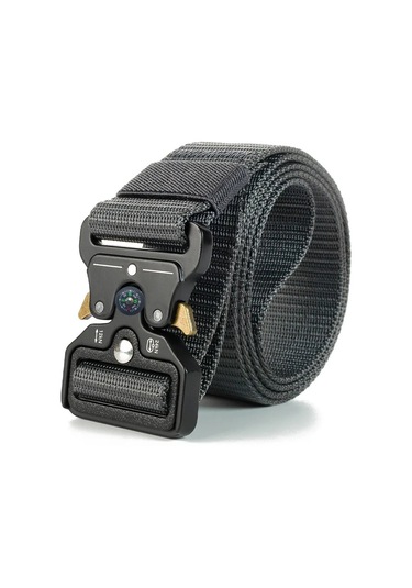 Snapbuy Erkekler İçin Taktik Pusula Kemer - Çok Fonksiyonlu Avcılık Ve Survival Aksesuarı Black 120cm