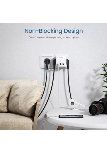 Ganzhoushop Yeni X X W Usb Type-c Termal Priz Priz Nesil Lencent Korumalı İn Duvar Akım 7 4000 3'lü 3 1 1 Ak Kablosuz