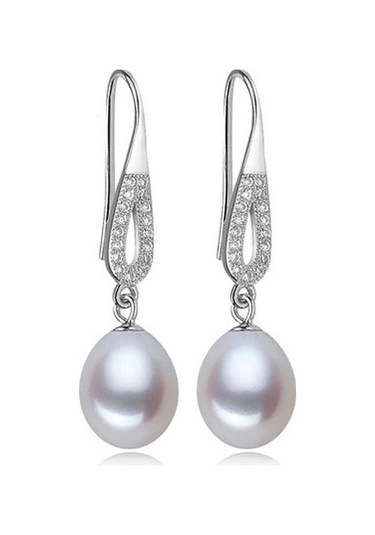 Beyaz Lsooyh Bohemian Doğal Tatlı Su İnci Küpeler Kübik Zirkonya Uzun Küpe Kadınlar İçin Kız Hediye Çok Renkli