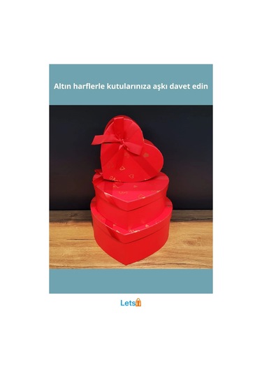 3'lü Şık Kırmızı Kalp Hediye Kutusu Romantik Sunumlar İçin İdeal