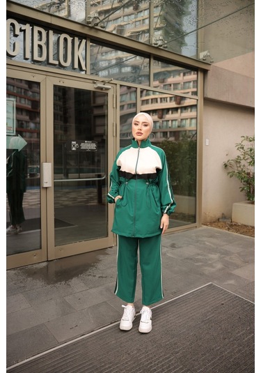 Tesettür Eşofman Takımı Fermuarlı Ikili Takımı Yeşil 479 Yeşil