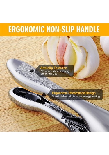 Pazly Şık 2'li Sarımsak Pres-2'i Paslanmaz Çelik Kırıcı Dilimleyici, Eve Taşınma Hediyesi, Çok Renkli Çok Renkli