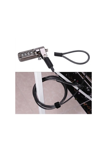 Shineyee Uzunluk Ayarlanabilir 1.8m 5mm Kablolu Metal Pvc Parola Kilit - Dizüstü Bilgisayar, Masaüstü, Projektör, Ekran Güvenliği İçin Kolay Kullanım