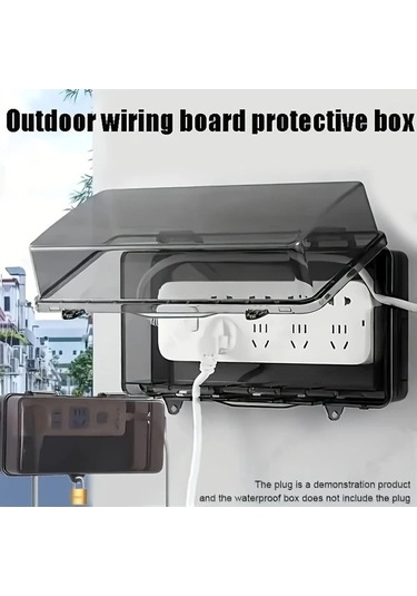 Fastbuy Siyah Deliksiz Su Gecirmez Batarvasiz Dis Mekan Duvar Montajli Elektrik Kablo Yönetimli Kutusu