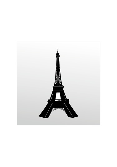 Folyo Sticker Eyfel Kulesi 60cm Uzunluk Siyah