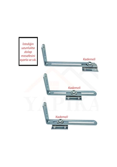 2 Ad. Metal Ayarlı Ağır Yük Deprem Dolap Sabitleme Aparatı Seti - Mobilya Gardırop Duvar Sabitleyici