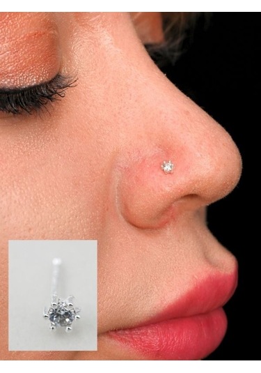 Tükkan Accessories Zirkon Tek Taş Hızma 925 Ayar Hızma-hızma39 Gümüş