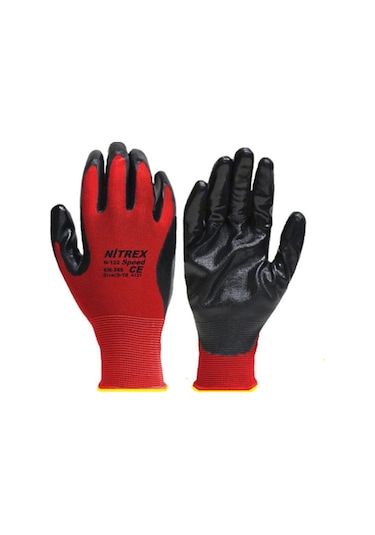 Nitril Eldiven Kırmızı Siyah - 12 Çift