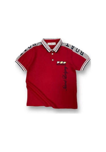 Polo Yaka Lakost Çocuk Tişört Mnk0505 Kırmızı