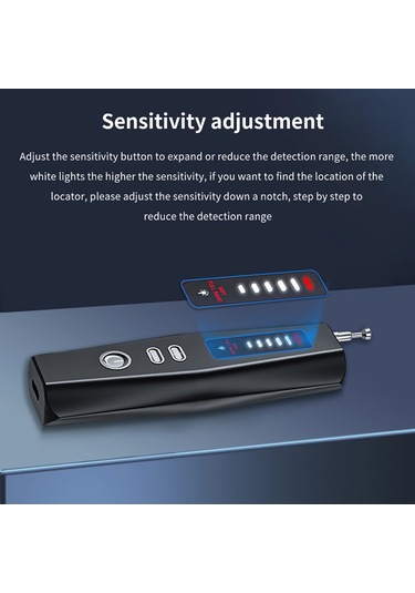 Kamera Dedektörü, Dinleme Cihazı Dedektörü, 5 Seviye Siyah